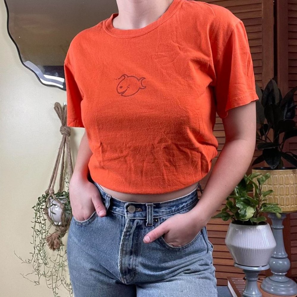 Bright Orange Tickle Fish Graphic